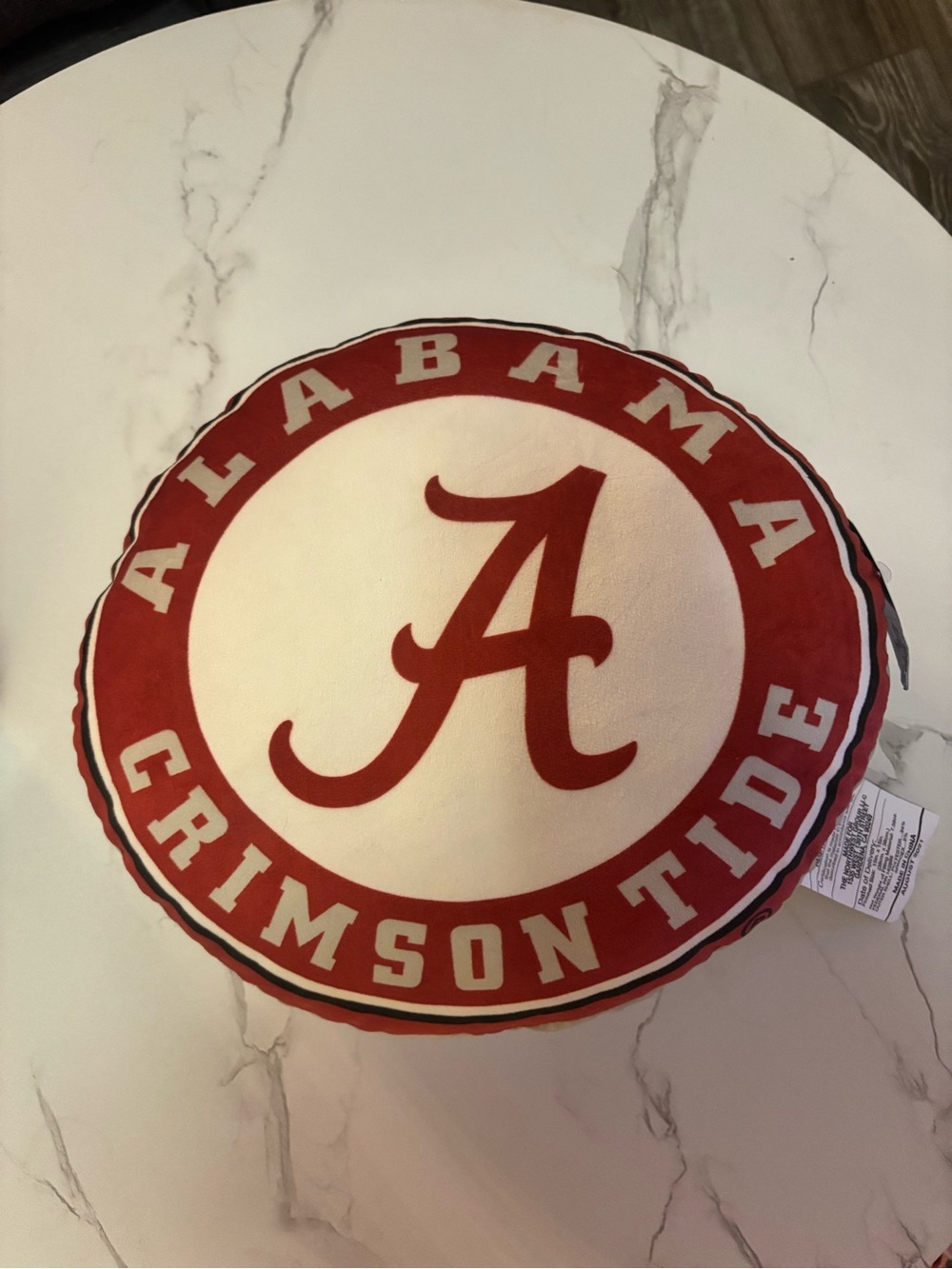Crimson Tide Round Logo Pillow - Crimson & White